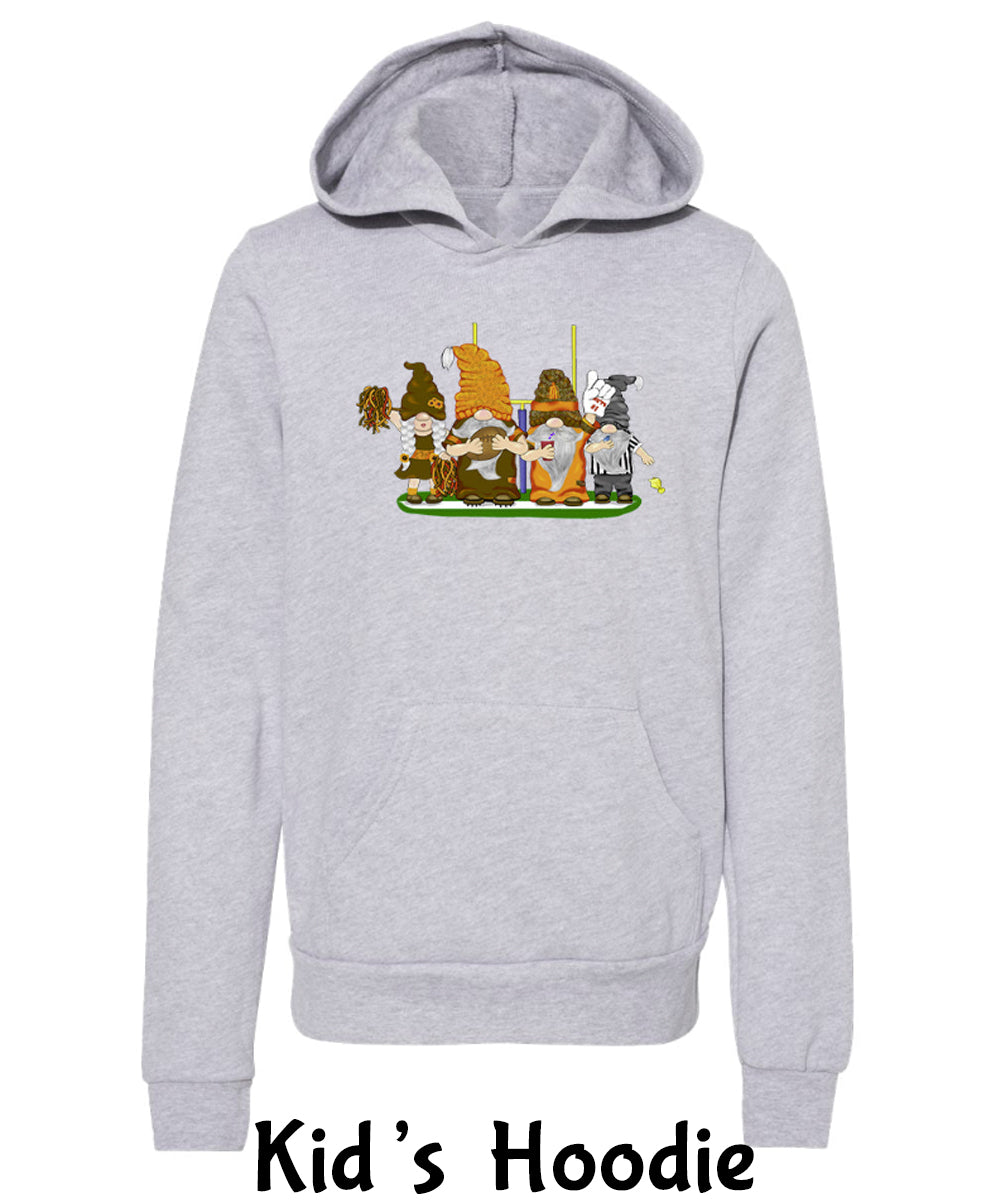 Orange & Brown Football Gnomes  (similar to Cleveland) on Kids Hoodie