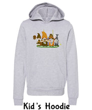 Load image into Gallery viewer, Orange &amp; Brown Football Gnomes  (similar to Cleveland) on Kids Hoodie
