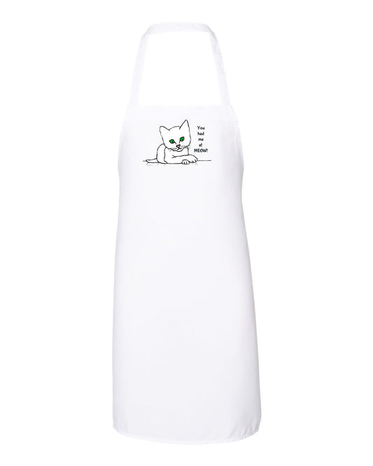 Apron with White Cat images