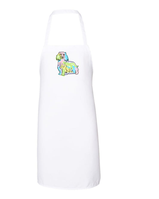 Long Haired Dachshund on Apron