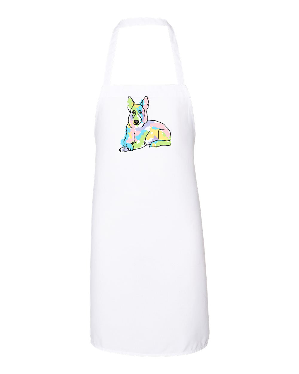 German Shepard on Apron