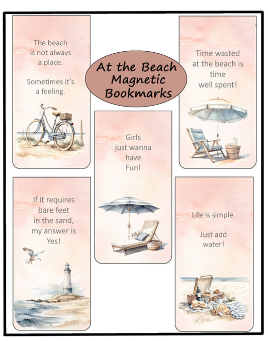 Beach Magnetic Bookmarks