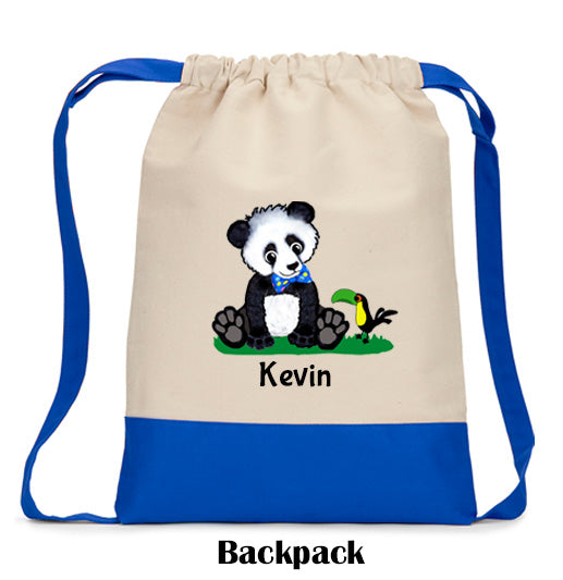 Boy Panda Drawstring Backpack