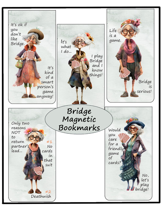 Snarky Old Ladies BRIDGE Magnetic Bookmarks