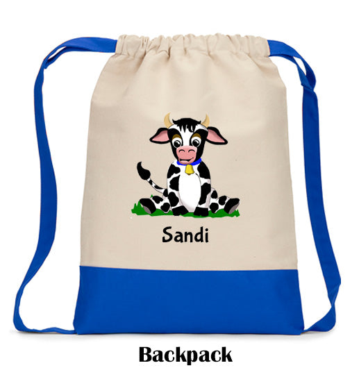 Cow Drawstring Backpack