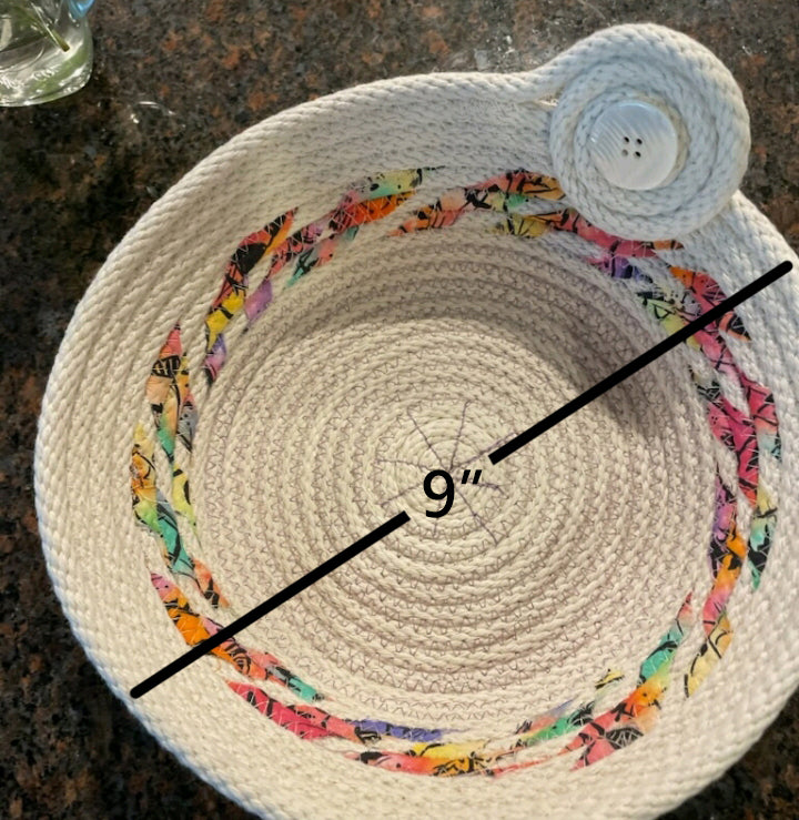 Fabric and heavy rope bowl
