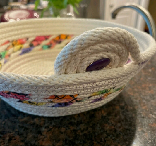 Fabric and heavy rope bowl