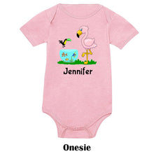 Load image into Gallery viewer, Flamingo on Onesie
