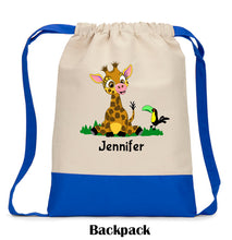 Load image into Gallery viewer, Giraffe Drawstring Backpack
