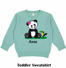 Load image into Gallery viewer, Girl Panda Toddler Sweatshirt
