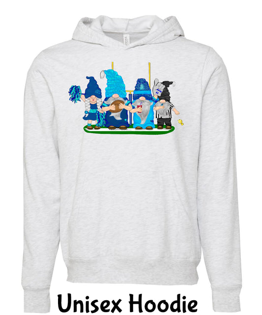 Navy & Blue Football Gnomes (similar to Tennessee) on Unisex Hoodie