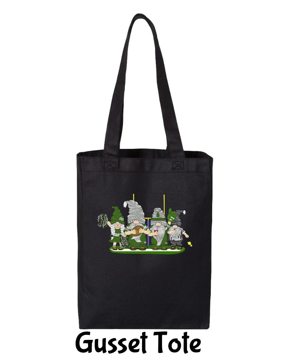 Black & Gold Football Gnomes  (similar to Pittsburgh) on Gusset Tote