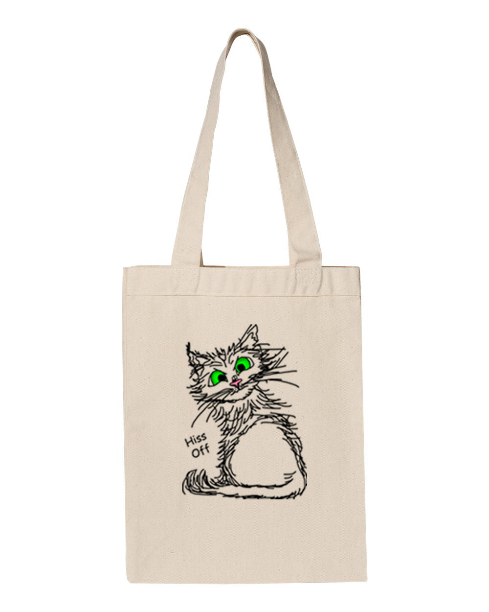 Black Hiss Off Cat on Gusset Tote