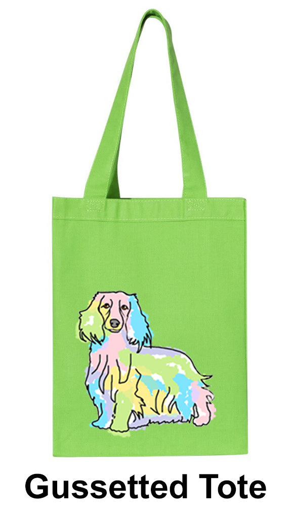 Long Haired Daschund Gusset Tote