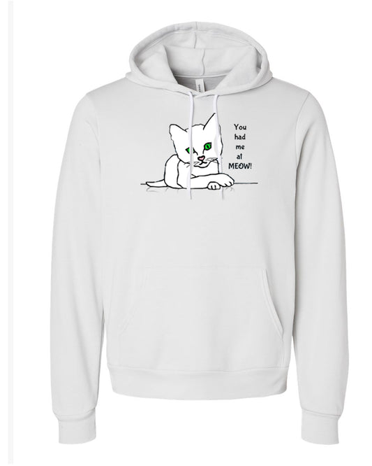 Unisex Hoodie with White Cat images