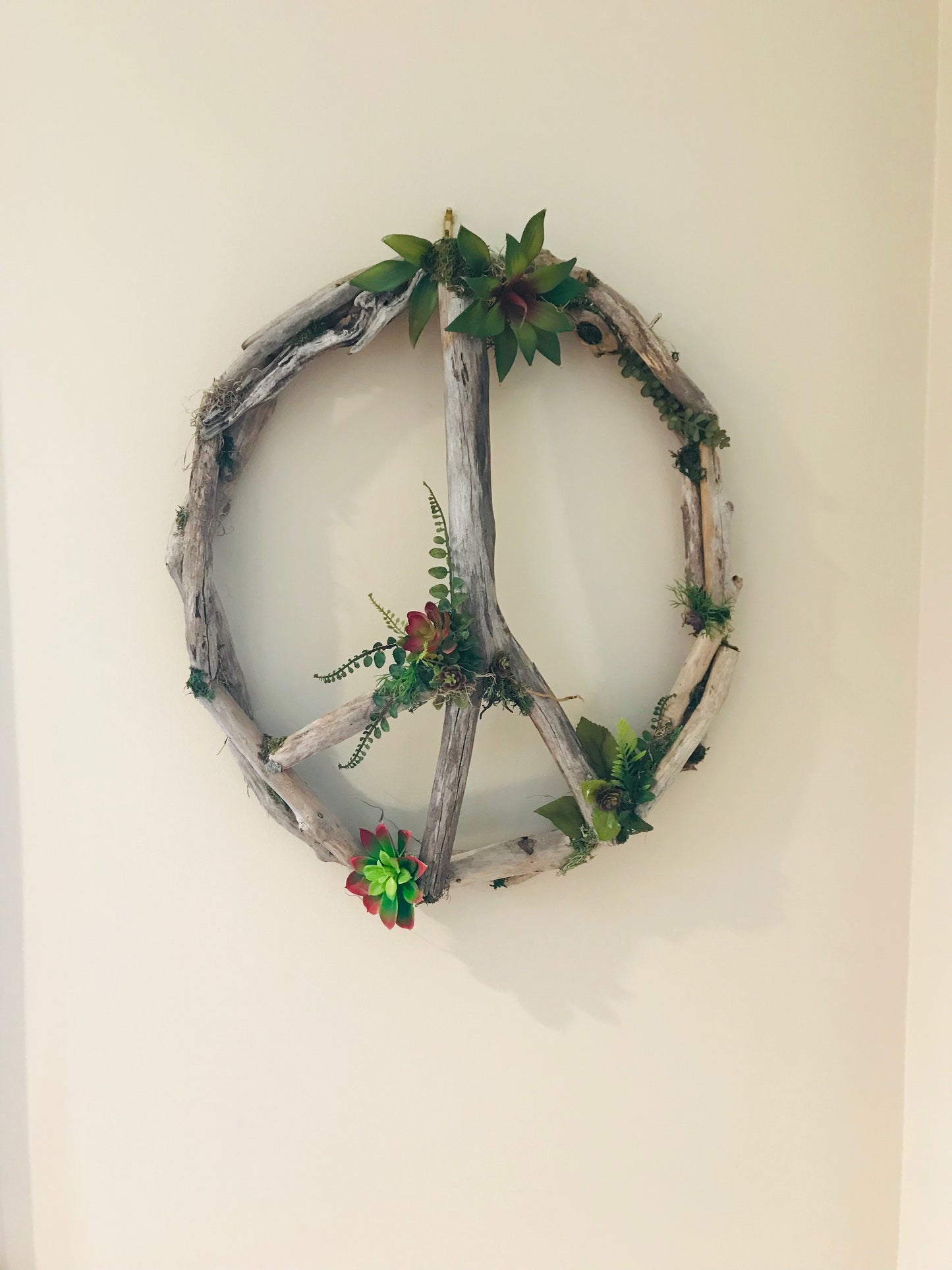 Large Oval Driftwood Peace Wreath