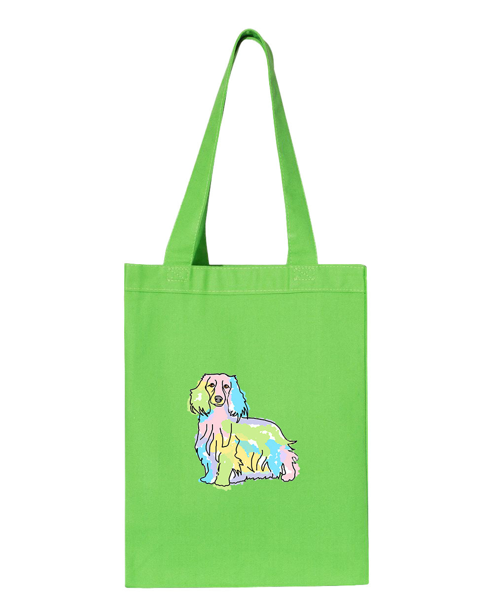 Long Haired Daschund Gusset Tote