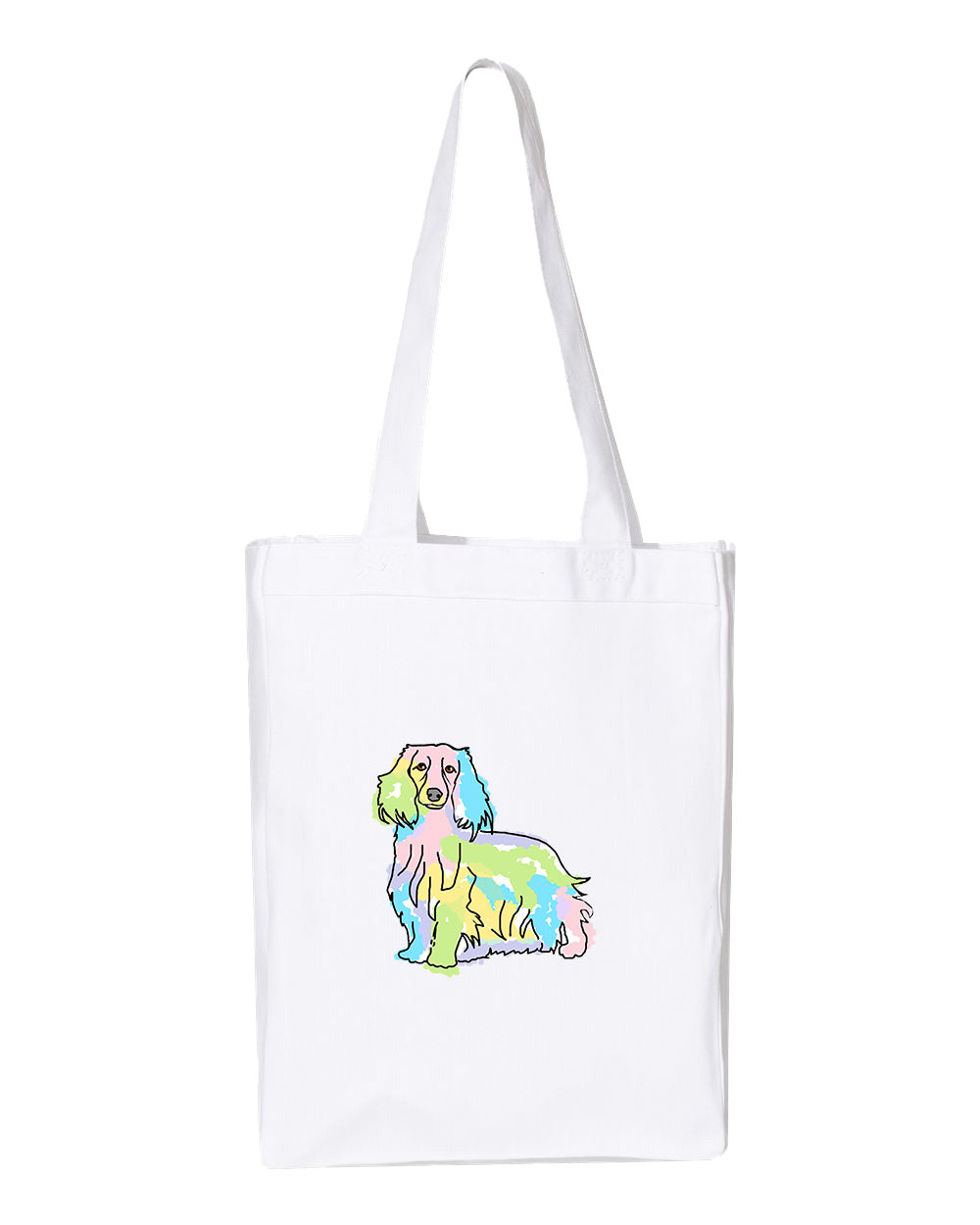 Long Haired Daschund Gusset Tote