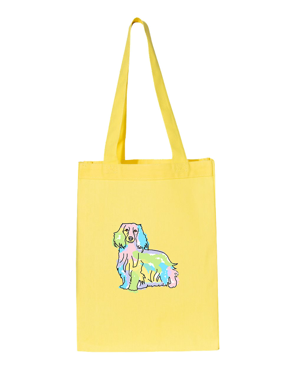 Long Haired Daschund Gusset Tote