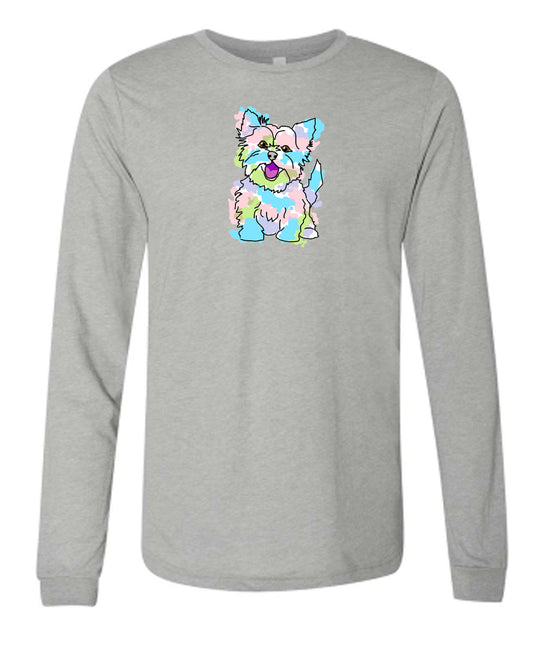 Yorkie on Men's Long Sleeve T-shirt