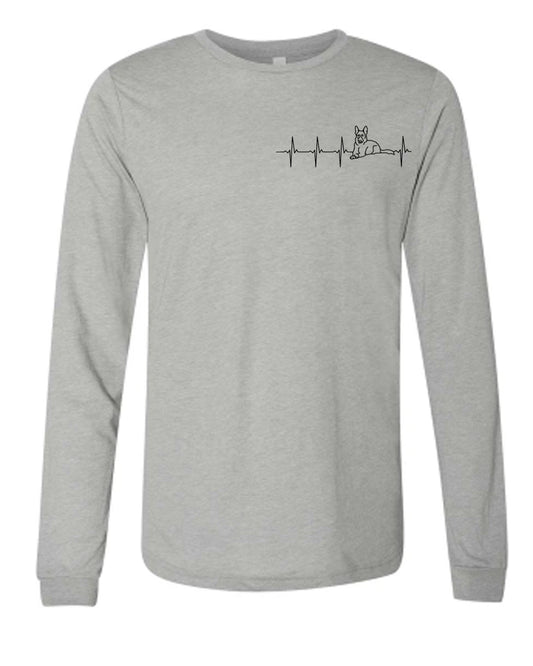 German Shepard Heartbeat on Men's Long Sleeve T-shirt