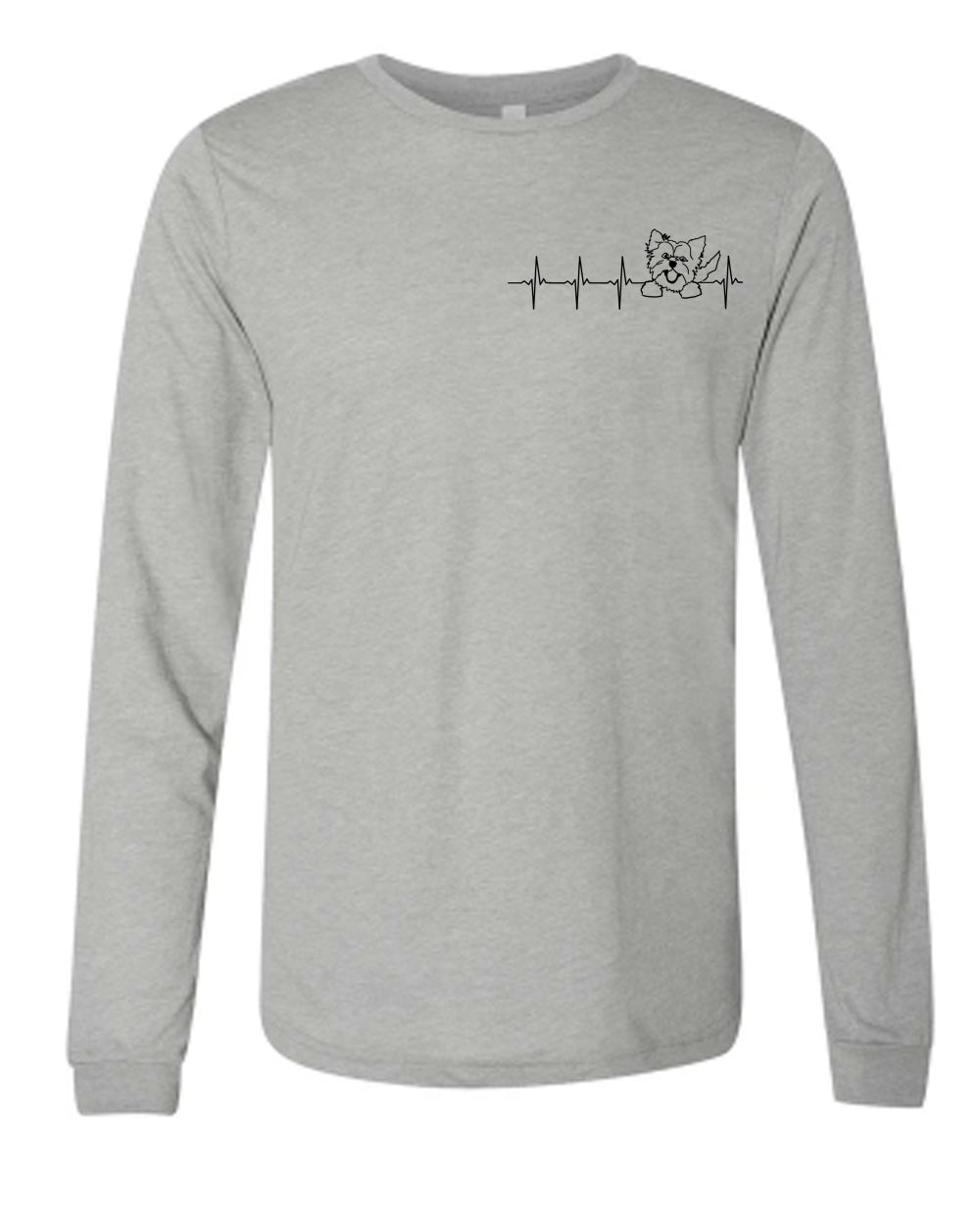 Yorkie Heartbeat on Men's Long Sleeve T-shirt