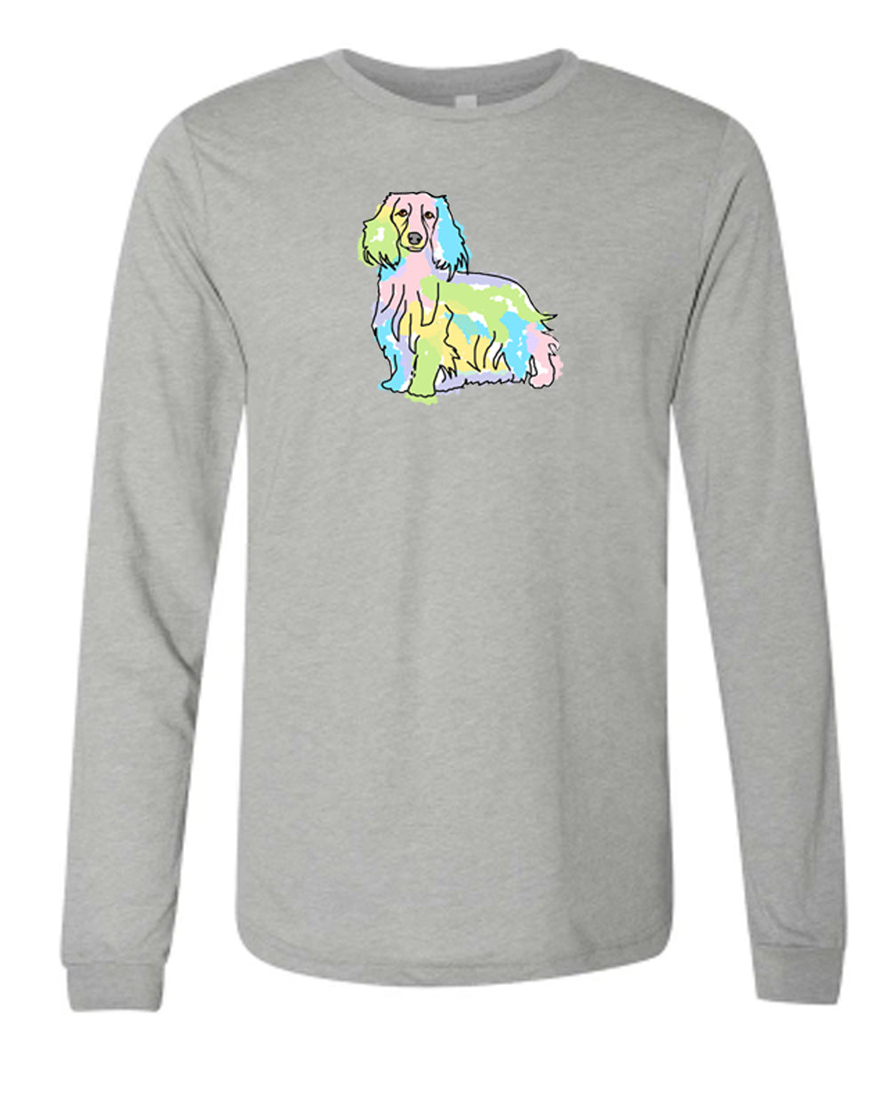 Long Haired Dachshund on Men's Long Sleeve T-shirt