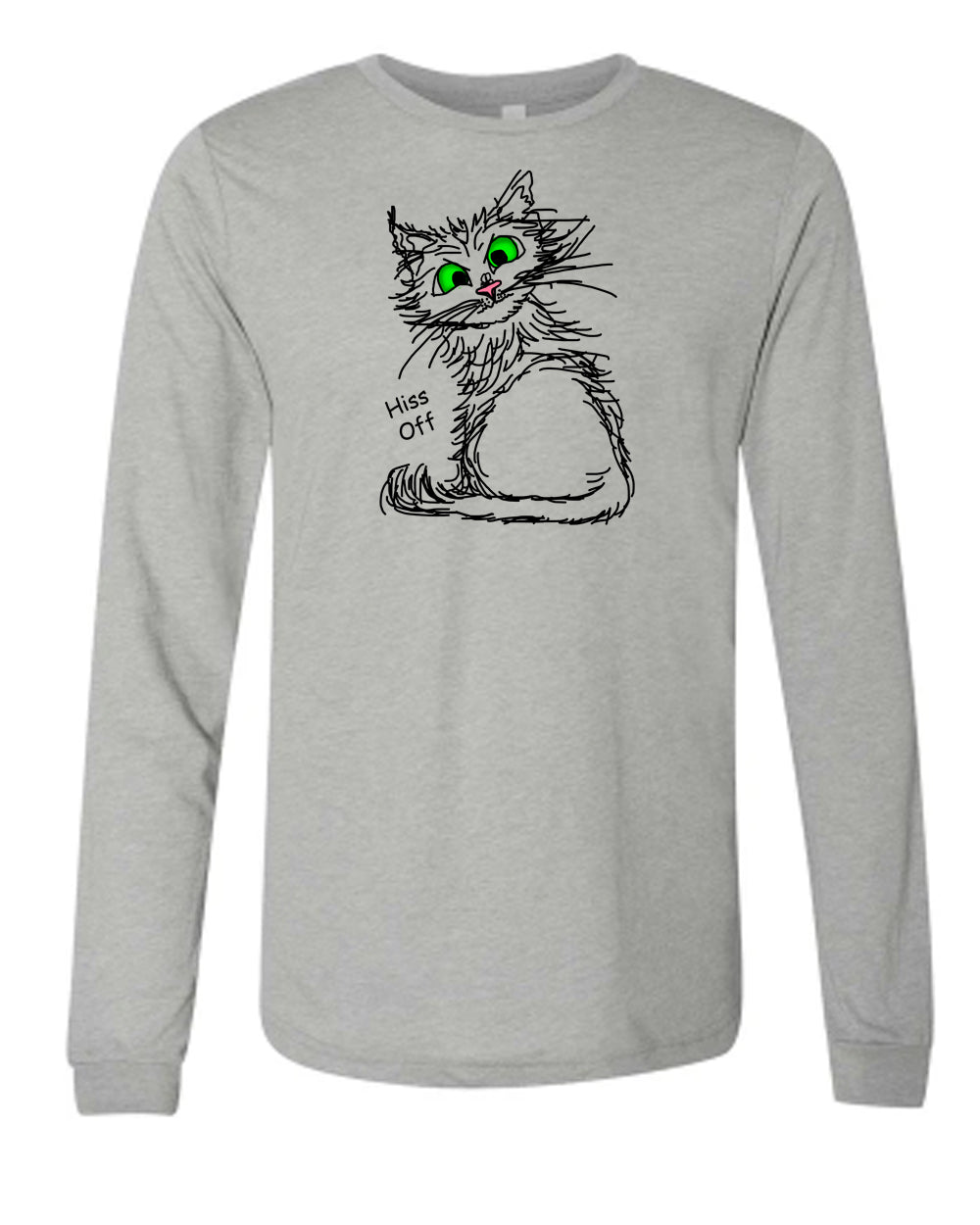 Black Hiss Off Cat on Men's Long Sleeve T-shirt