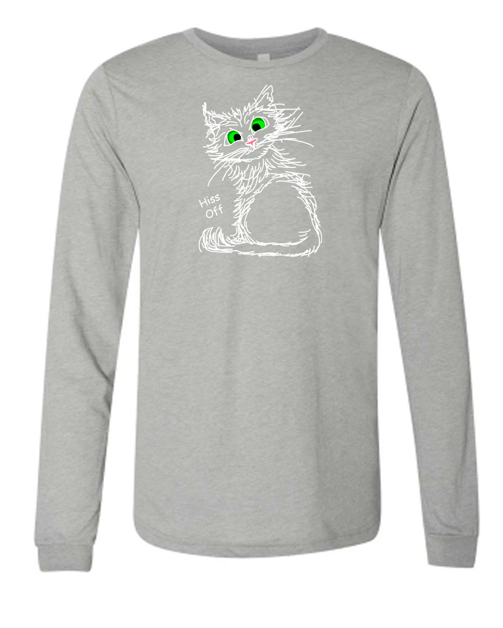 White Hiss Off Cat on Men's Long Sleeve T-shirt