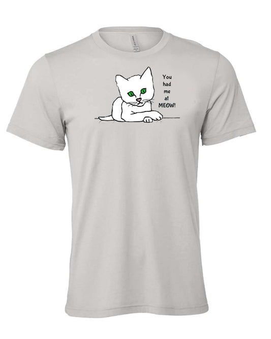 Men's T-shirt with White Cat images