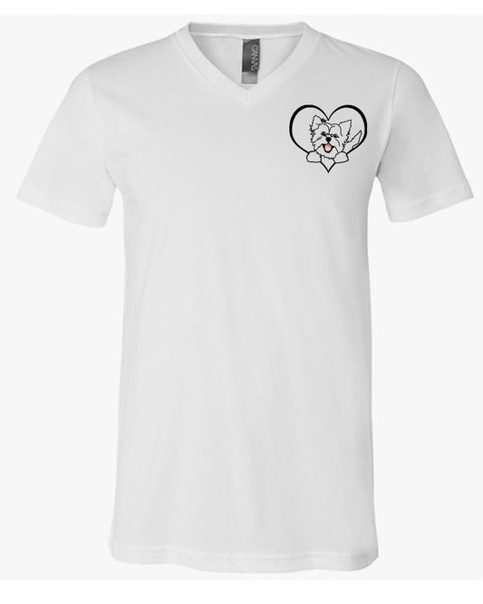 Men's V-neck T-shirt with Heartbeats