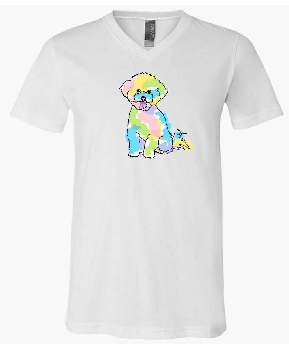 Bichon on Men's V Neck T-shirt