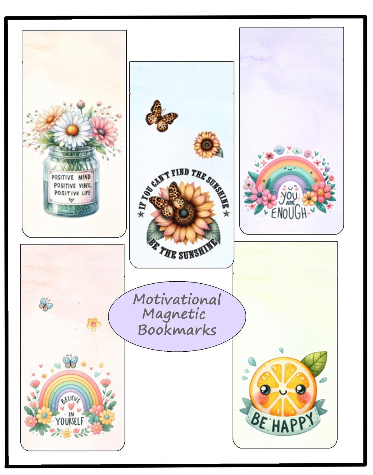 Motivational Magnetic Bookmarks