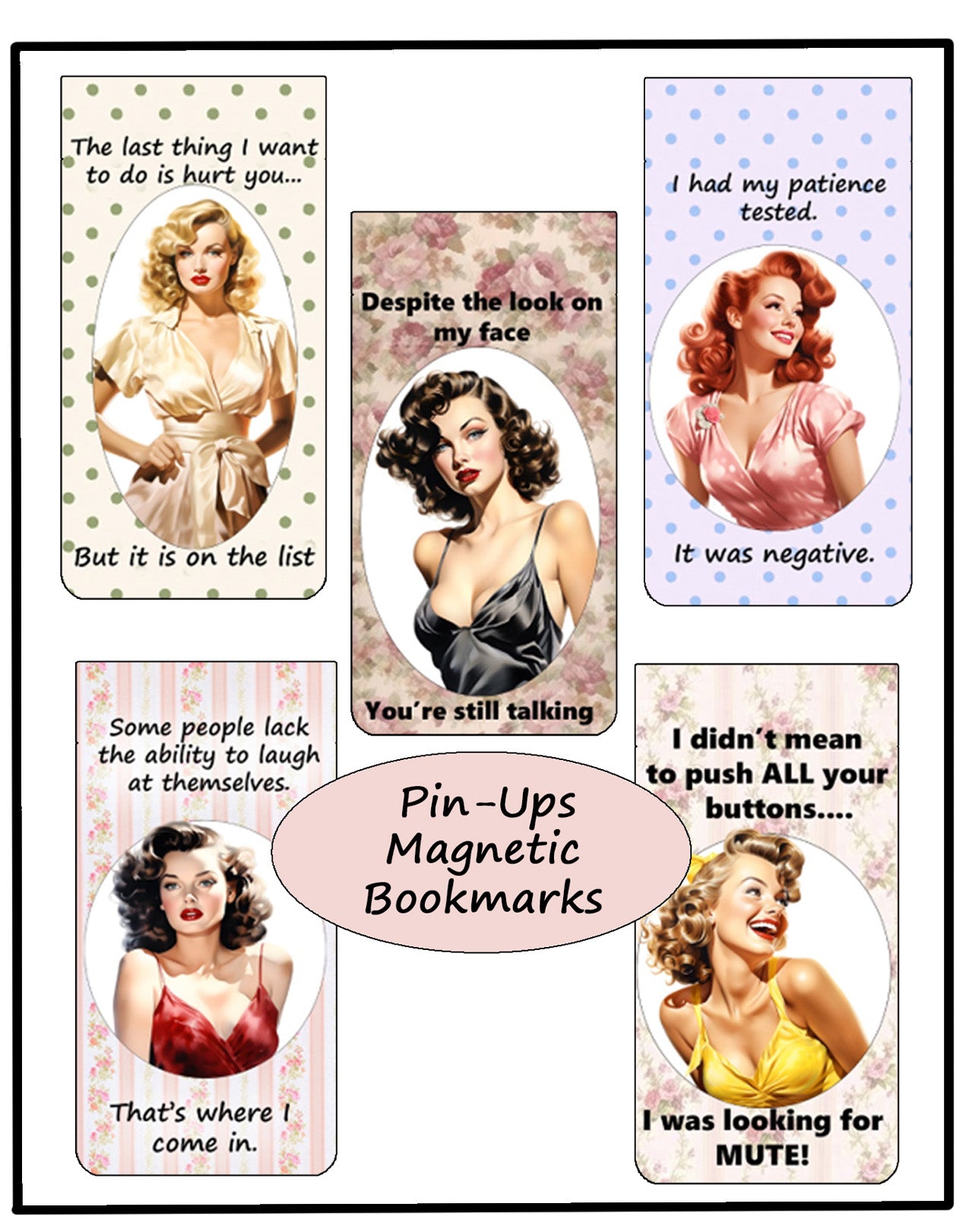 Pin-Up Girls Magnetic Bookmarks