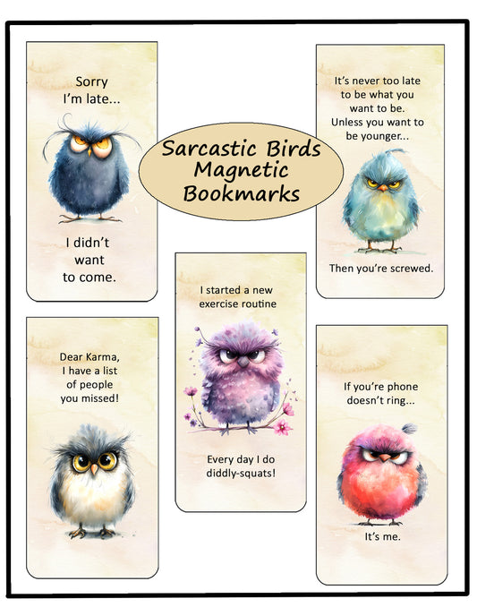 Sarcastic Birds Magnetic Bookmarks