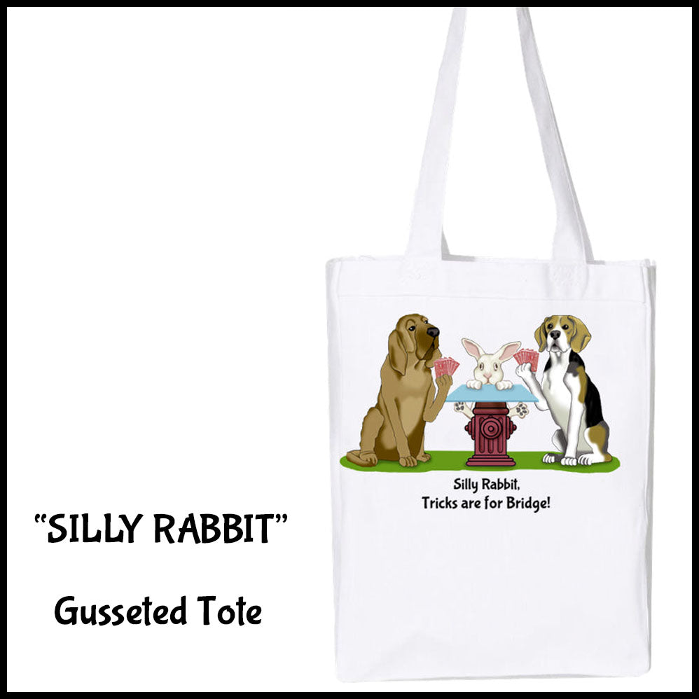 Silly Rabbit on Gusset Tote