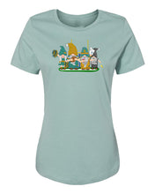 Load image into Gallery viewer, Teal &amp; Gold Football Gnomes on Women&#39;s T-shirt (similar to Jacksonville)
