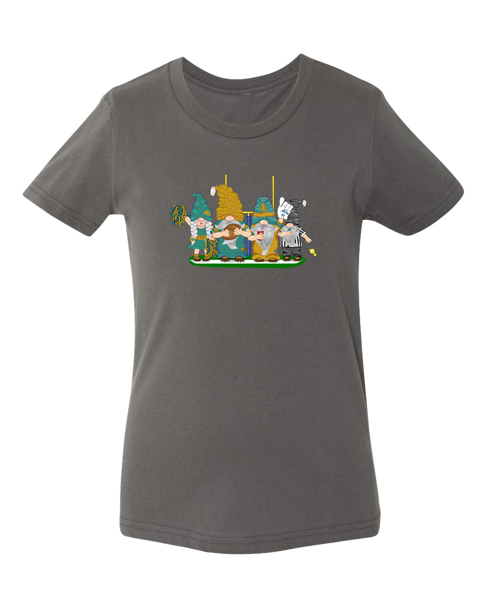 Teal & Gold Football Gnomes  (similar to Jacksonville) on Kids T-shirt