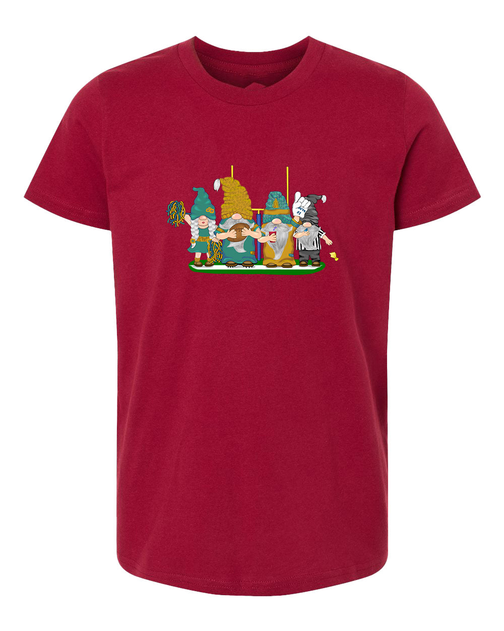 Teal & Gold Football Gnomes  (similar to Jacksonville) on Kids T-shirt