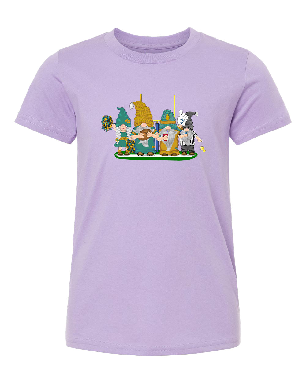 Teal & Gold Football Gnomes  (similar to Jacksonville) on Kids T-shirt