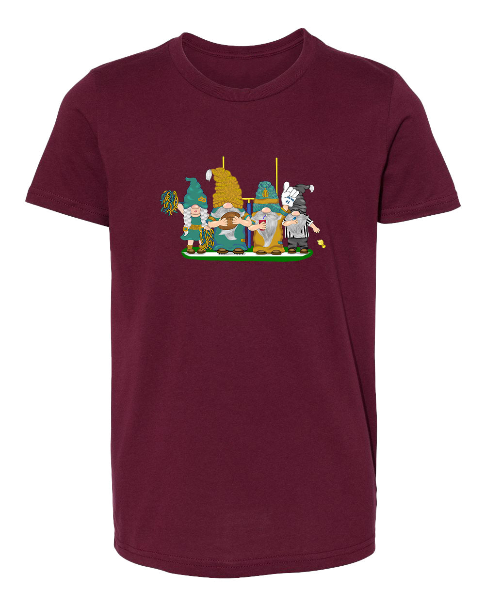 Teal & Gold Football Gnomes  (similar to Jacksonville) on Kids T-shirt