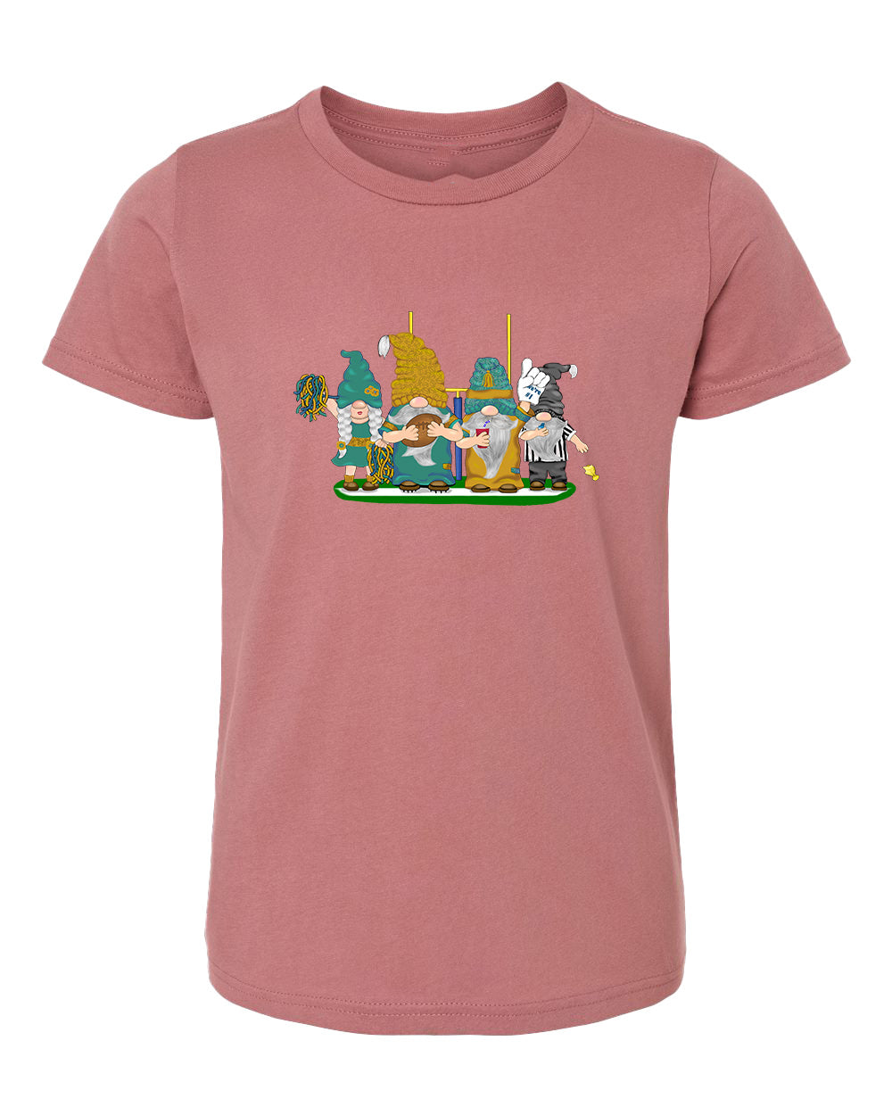 Teal & Gold Football Gnomes  (similar to Jacksonville) on Kids T-shirt