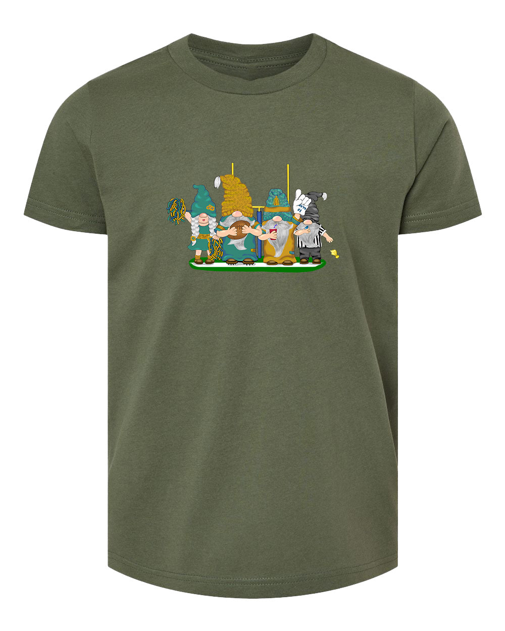 Teal & Gold Football Gnomes  (similar to Jacksonville) on Kids T-shirt