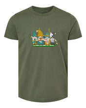 Load image into Gallery viewer, Teal &amp; Gold Football Gnomes  (similar to Jacksonville) on Kids T-shirt
