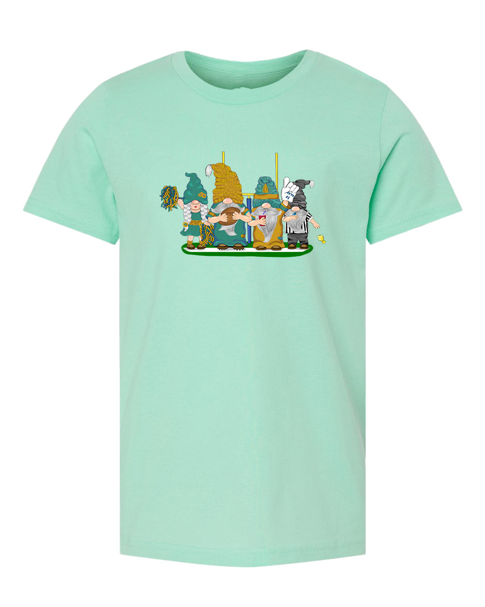 Teal & Gold Football Gnomes  (similar to Jacksonville) on Kids T-shirt