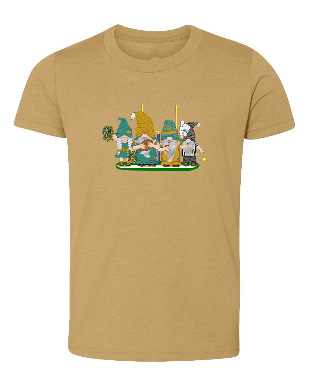 Teal & Gold Football Gnomes  (similar to Jacksonville) on Kids T-shirt