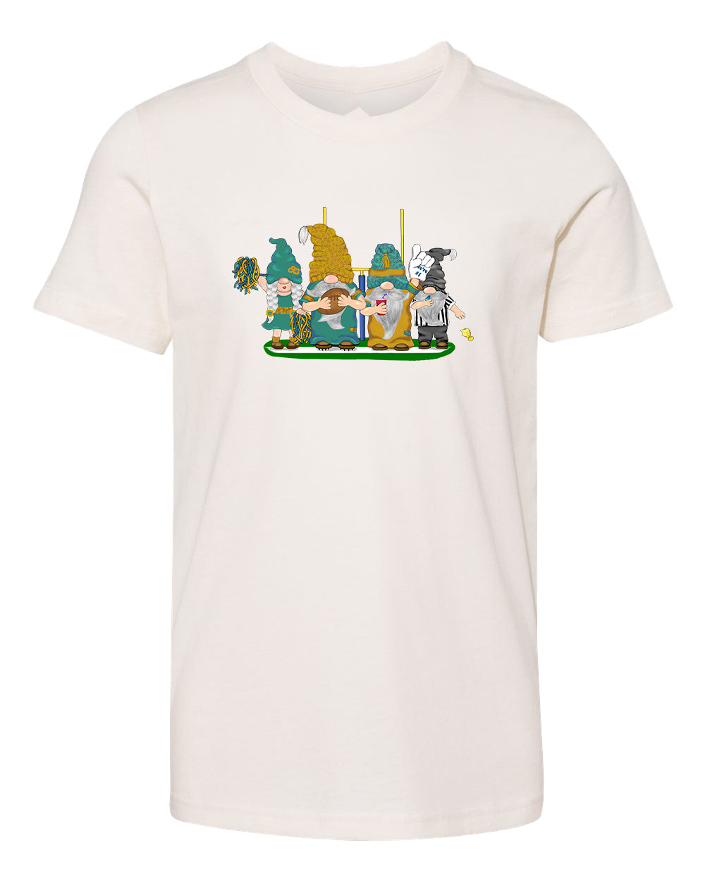 Teal & Gold Football Gnomes  (similar to Jacksonville) on Kids T-shirt