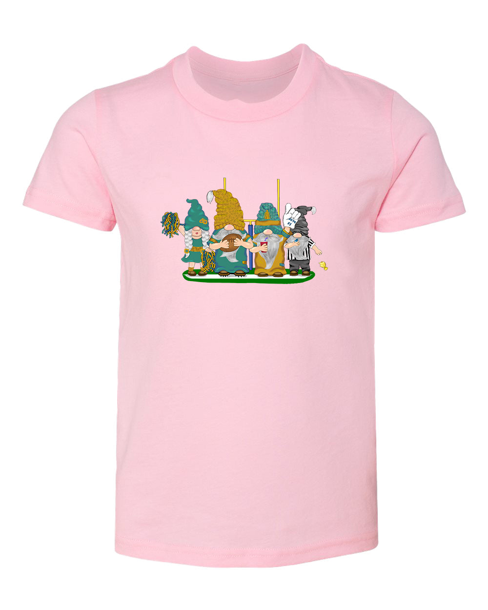 Teal & Gold Football Gnomes  (similar to Jacksonville) on Kids T-shirt