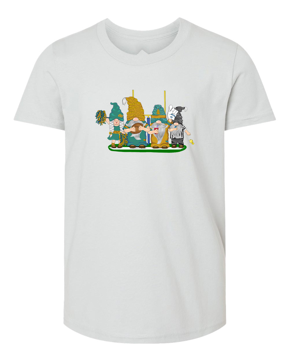 Teal & Gold Football Gnomes  (similar to Jacksonville) on Kids T-shirt