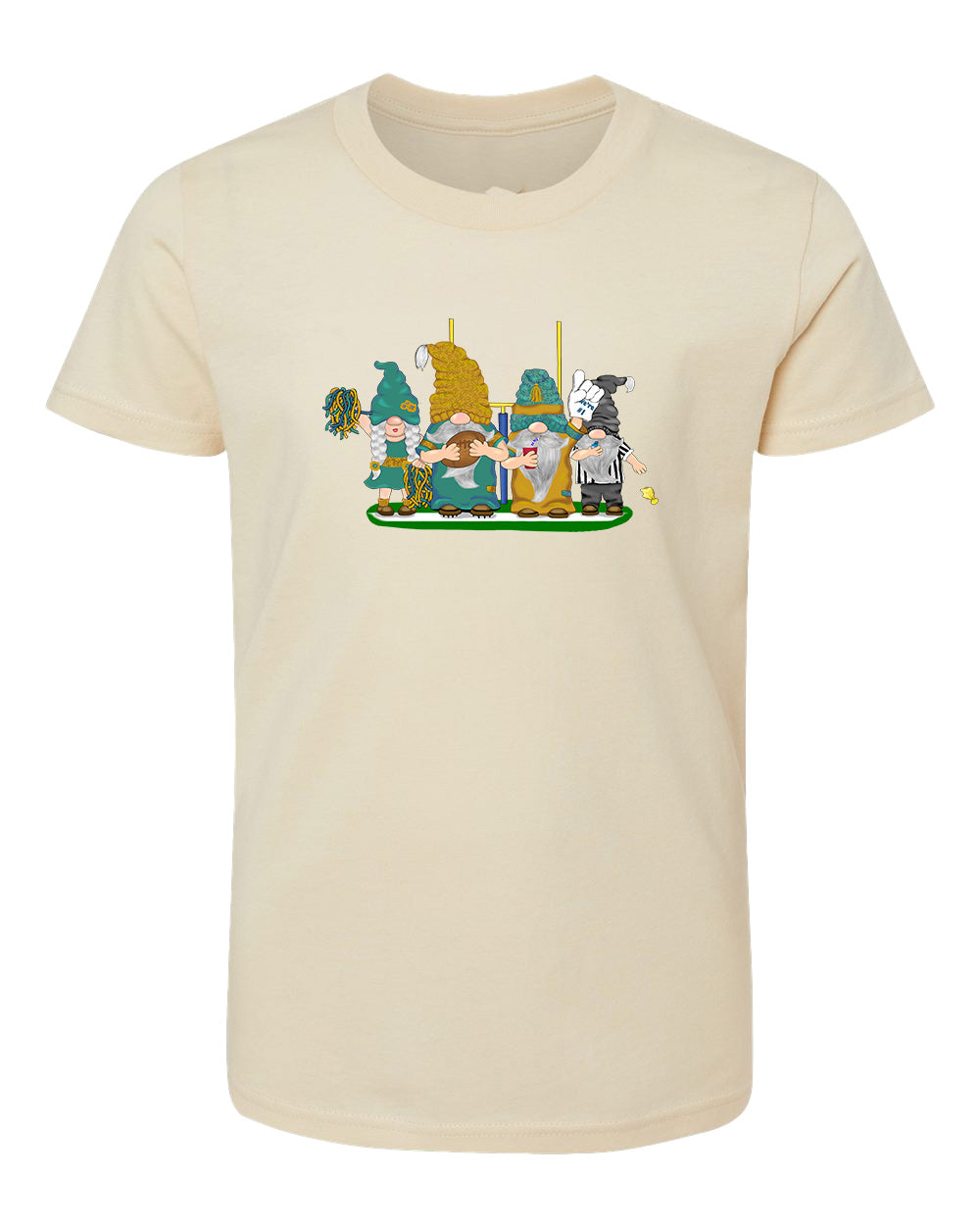 Teal & Gold Football Gnomes  (similar to Jacksonville) on Kids T-shirt